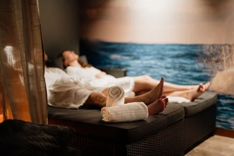 Relaxavdelning med havstema på spa norr om Göteborg